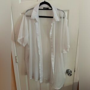Sheer oversized button down/dress